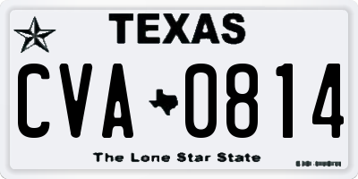 TX license plate CVA0814