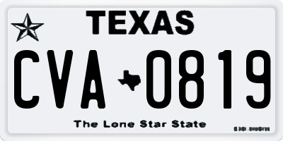 TX license plate CVA0819