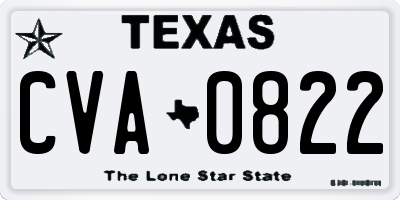 TX license plate CVA0822