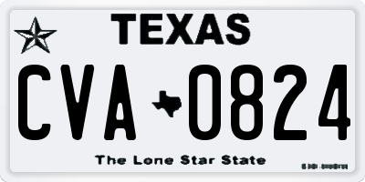 TX license plate CVA0824