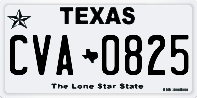 TX license plate CVA0825