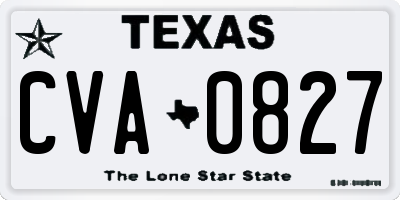 TX license plate CVA0827