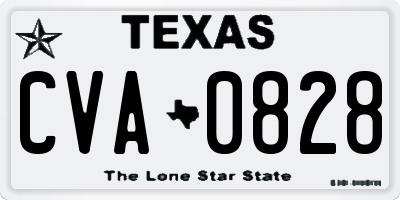 TX license plate CVA0828