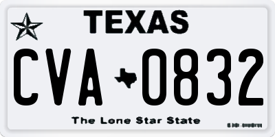TX license plate CVA0832