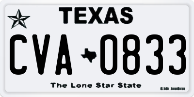 TX license plate CVA0833