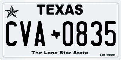 TX license plate CVA0835