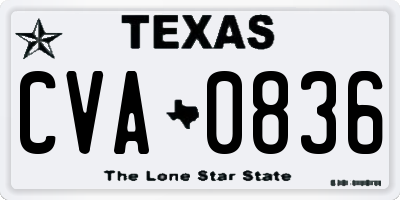 TX license plate CVA0836