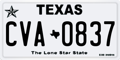 TX license plate CVA0837