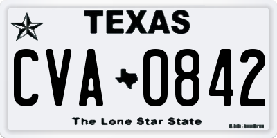 TX license plate CVA0842