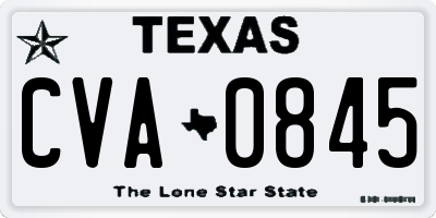 TX license plate CVA0845