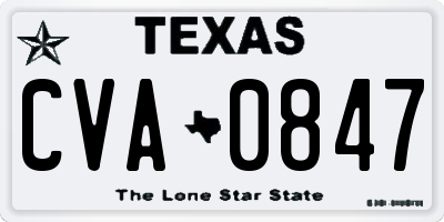 TX license plate CVA0847