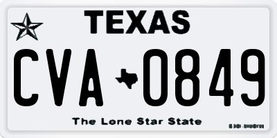 TX license plate CVA0849