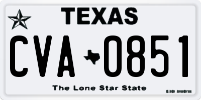 TX license plate CVA0851