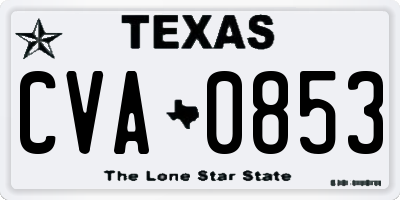 TX license plate CVA0853