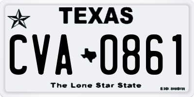 TX license plate CVA0861