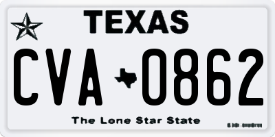 TX license plate CVA0862