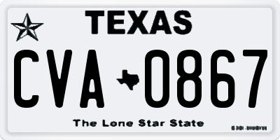 TX license plate CVA0867