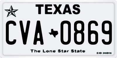 TX license plate CVA0869