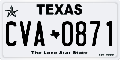 TX license plate CVA0871