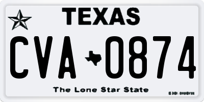 TX license plate CVA0874