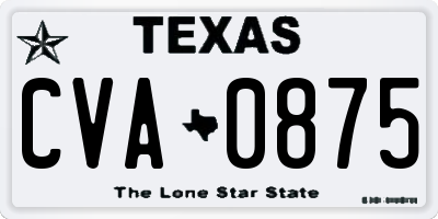 TX license plate CVA0875