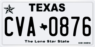 TX license plate CVA0876