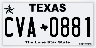 TX license plate CVA0881