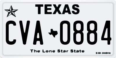 TX license plate CVA0884