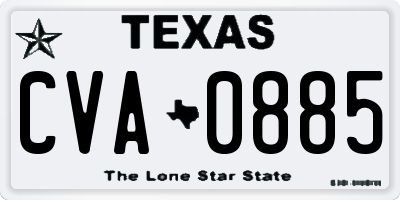 TX license plate CVA0885