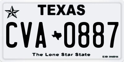 TX license plate CVA0887