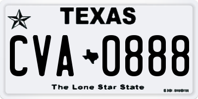 TX license plate CVA0888
