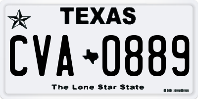 TX license plate CVA0889