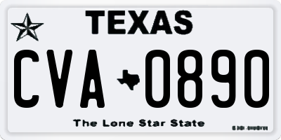TX license plate CVA0890