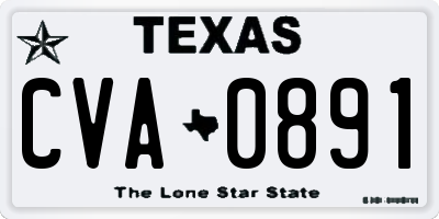 TX license plate CVA0891