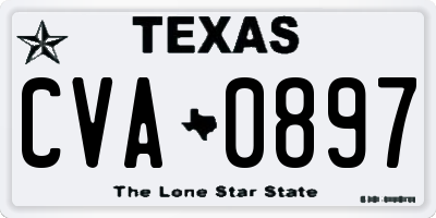 TX license plate CVA0897