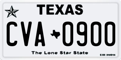 TX license plate CVA0900