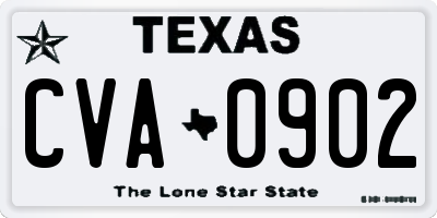 TX license plate CVA0902