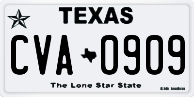 TX license plate CVA0909
