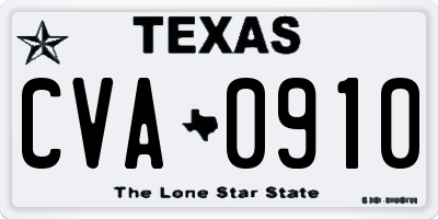 TX license plate CVA0910