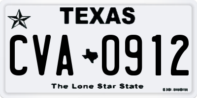 TX license plate CVA0912