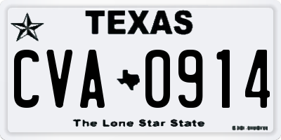 TX license plate CVA0914