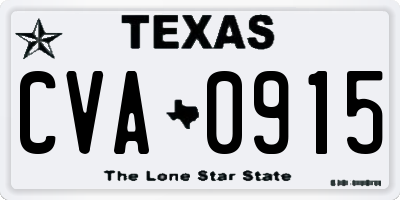TX license plate CVA0915