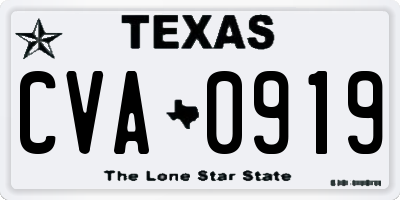 TX license plate CVA0919