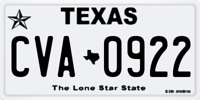 TX license plate CVA0922