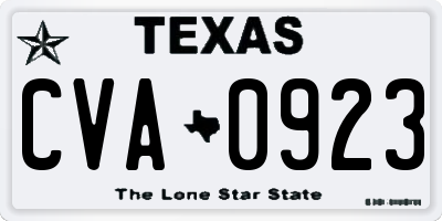 TX license plate CVA0923
