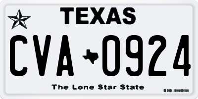TX license plate CVA0924