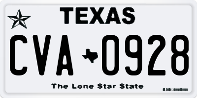 TX license plate CVA0928