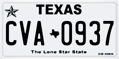 TX license plate CVA0937