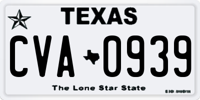 TX license plate CVA0939