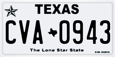 TX license plate CVA0943
